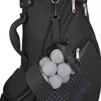 Mesh nylon drawstring golf bag holds 16 golf balls suitable for family outings single-sided drawstring pocket - Black