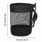 Mesh nylon drawstring golf bag holds 16 golf balls suitable for family outings single-sided drawstring pocket - Black