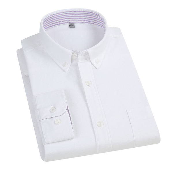 East Rain Men Cotton Long Sleeve Shirt White 43/3XL