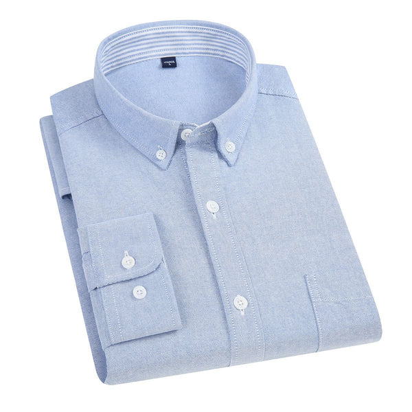 East Rain Men Cotton Long Sleeve Shirt Light blue 42/2XL