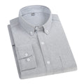 East Rain Men Cotton Long Sleeve Shirt Grey 44/4XL