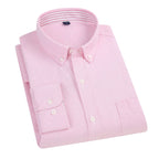 East Rain Men Cotton Long Sleeve Shirt Pink 45/5XL
