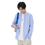 East Rain Men Cotton Long Sleeve Shirt Grey 45/5XL