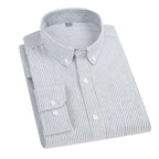 East Rain Men Cotton Long Sleeve Shirt gray bar 39/M