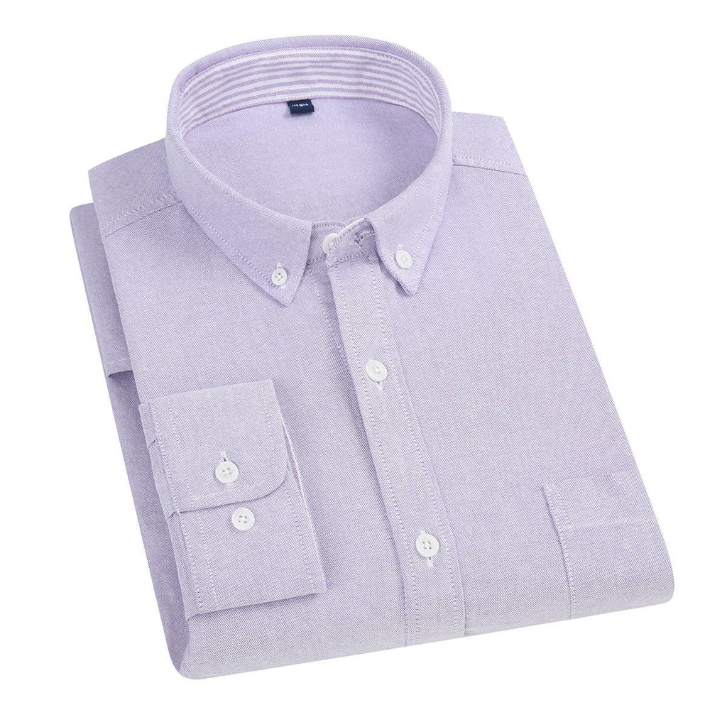 East Rain Men Cotton Long Sleeve Shirt Purple 43/3XL