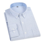 East Rain Men Cotton Long Sleeve Shirt blue bar 38/S
