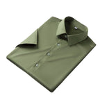 QIDEN Men's Short Sleeve Slim Fit No Iron Polyester... D2128-1 43