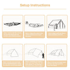 Dark Green Inflatable Camping Tent with Canopy, Large 4-6 Person, Waterproof, Heavy Duty Cabin Glamping Hiking Blow Up Tent with Awning Extension Porch and Air Pump