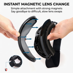 Magnetic Cylindrical Ski Goggles with UV400 Anti-Fog Dual-Lens, Impact-Resistant TPU Frame, Interchangeable Lens for Snow Sports, Includes Protective Case & Black Storage Bag (Blue)