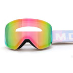 Magnetic Cylindrical Ski Goggles with UV400 Anti-Fog Dual-Lens, Impact-Resistant TPU Frame, Interchangeable Lens for Snow Sports, Includes Protective Case & Black Storage Bag (Purple(NoLogo))