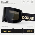 DOTUGE DGZ-12XS Ski Goggles with Italian REVO Coated Dual-Layer Anti-Fog Lens, UV400 Protection, Large Cylindrical Wide View, Compatible with Prescription Glasses, for Skiing and Snow Sports (F)