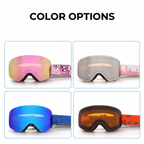 Kids Ski Goggles with Anti-Fog PC REVO Lens, UV400 Protection, Magnetic Quick-Change Lens, Compatible with Helmets & Eyeglasses, for Outdoor Snow Sports (OrangeRed)