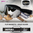 DOTUGE Magnetic Flip-Up Ski Goggles with Dual Frame Design, Anti-Fog HD Lens, Impact-Resistant TPU Frame, and Adjustable Strap for Winter Snow Sports (DreamPurple)