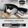 DOTUGE Magnetic Flip-Up Ski Goggles with Dual Frame Design, Anti-Fog HD Lens, Impact-Resistant TPU Frame, and Adjustable Strap for Winter Snow Sports (SpaceSilver)