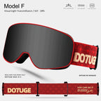 DOTUGE Kids Snow Goggles with Magnetic Flip Design, Anti-Fog HD Lens & UV400 Protection, Compatible with Prescription Glasses, Ideal for Skiing, Snowboarding, and Winter Outdoor Adventures (A)