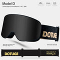 DOTUGE Kids Snow Goggles with Magnetic Flip Design, Anti-Fog HD Lens & UV400 Protection, Compatible with Prescription Glasses, Ideal for Skiing, Snowboarding, and Winter Outdoor Adventures (D)
