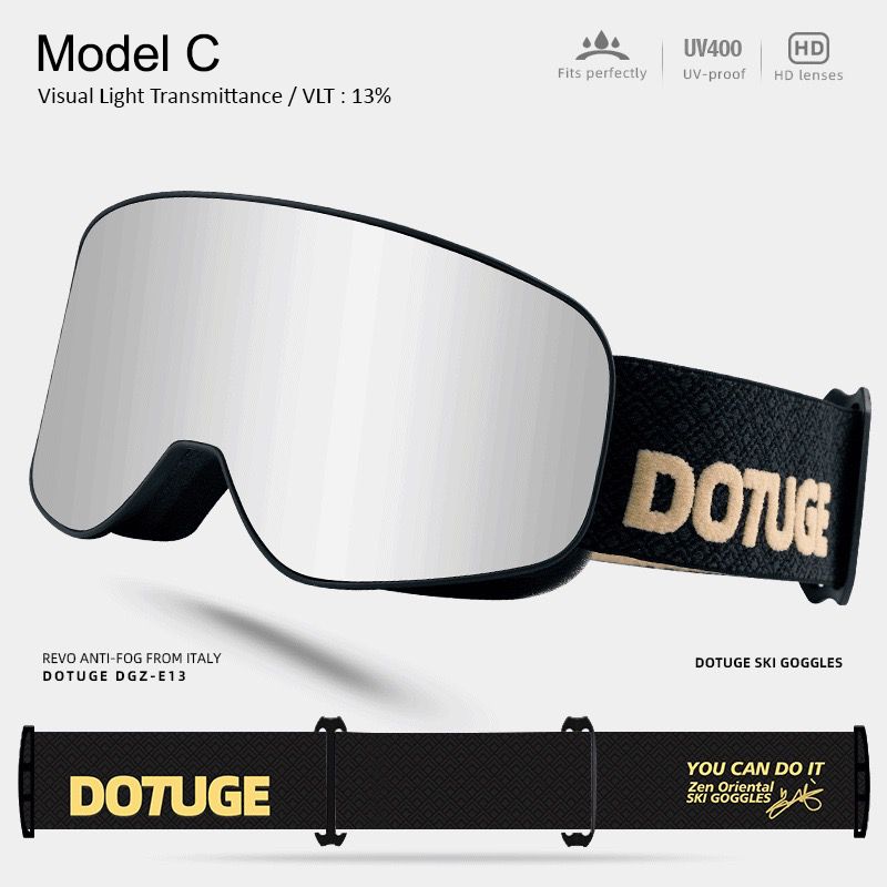 DOTUGE Kids Snow Goggles with Magnetic Flip Design, Anti-Fog HD Lens & UV400 Protection, Compatible with Prescription Glasses, Ideal for Skiing, Snowboarding, and Winter Outdoor Adventures (D)