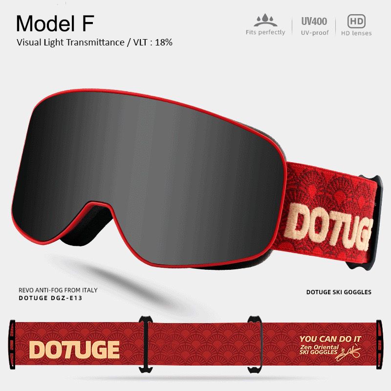 DOTUGE Kids Snow Goggles with Magnetic Flip Design, Anti-Fog HD Lens & UV400 Protection, Compatible with Prescription Glasses, Ideal for Skiing, Snowboarding, and Winter Outdoor Adventures (E)