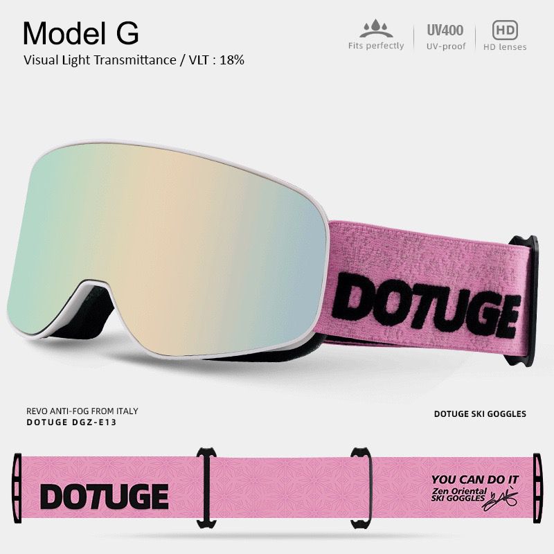 DOTUGE Kids Snow Goggles with Magnetic Flip Design, Anti-Fog HD Lens & UV400 Protection, Compatible with Prescription Glasses, Ideal for Skiing, Snowboarding, and Winter Outdoor Adventures (E)