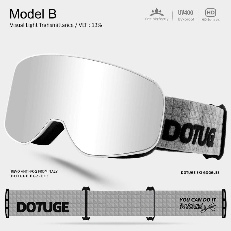 DOTUGE Kids Snow Goggles with Magnetic Flip Design, Anti-Fog HD Lens & UV400 Protection, Compatible with Prescription Glasses, Ideal for Skiing, Snowboarding, and Winter Outdoor Adventures (E)