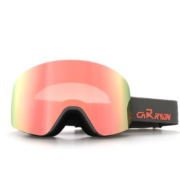 Cylindrical Ski Goggles with Anti-Fog Dual-Layer Lens - Pink