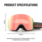 Cylindrical Snow Goggles with Anti-Fog Dual-Layer PC Lens, Impact-Resistant TPU Frame, and Adjustable Silicone-Grip Strap for Skiing, Snowboarding, and Mountaineering in Sunny Conditions (Purple)