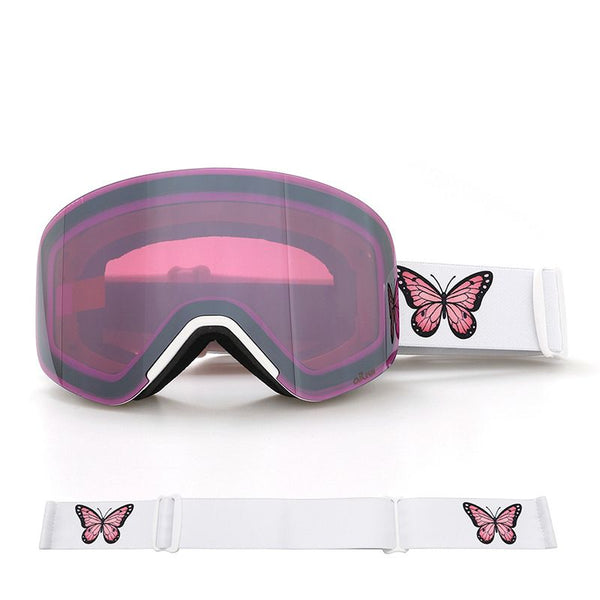 Blush Magnetic Cylindrical Snow Goggles with Anti-Fog Lens Protection