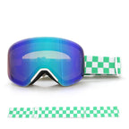 New Magnetic Ski Goggles with Cylindrical Lens, Anti-Fog Snow Glasses for Outdoor Skiing, Snowboarding, and Mountaineering – Universal Fit for Men, Women, and Youth (PinkYellow)
