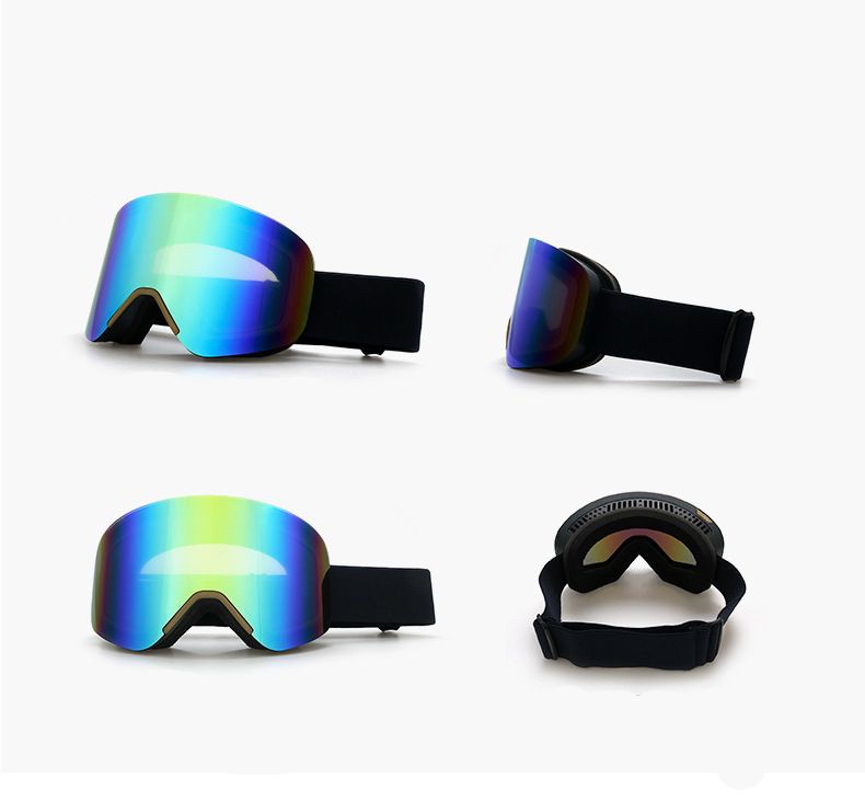 New Magnetic Ski Goggles with Cylindrical Lens, Anti-Fog Snow Glasses for Outdoor Skiing, Snowboarding, and Mountaineering – Universal Fit for Men, Women, and Youth (Purple)
