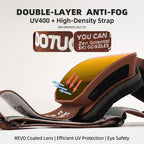 DOTUGE DGZ-Z11 Ski Goggles with Italian REVO Coating, Anti-Fog Dual-Layer HD Lens, UV400 Protection, Cylindrical Design for Skiing, Snowboarding, and Winter Outdoor Sports (A)
