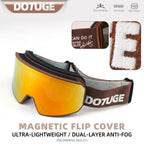 DOTUGE DGZ-Z11 Ski Goggles with Italian REVO Coating, Anti-Fog Dual-Layer HD Lens, UV400 Protection, Cylindrical Design for Skiing, Snowboarding, and Winter Outdoor Sports (B)