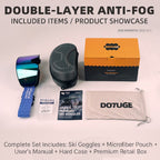 DOTUGE DGZ-Z11 Ski Goggles with Italian REVO Coating, Anti-Fog Dual-Layer HD Lens, UV400 Protection, Cylindrical Design for Skiing, Snowboarding, and Winter Outdoor Sports (D)