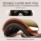 DOTUGE DGZ-Z11 Ski Goggles with Italian REVO Coating, Anti-Fog Dual-Layer HD Lens, UV400 Protection, Cylindrical Design for Skiing, Snowboarding, and Winter Outdoor Sports (F)