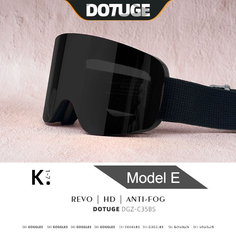 Magnetic Flip-Up Ski Goggles with Anti-Fog Cylindrical Lens for Snow Sports, Winter Hiking, and Mountain Climbing – Unisex Design for Clear Vision and Impact Protection (A)