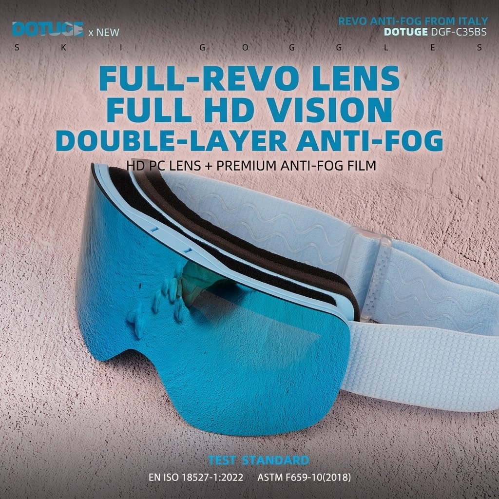 Magnetic Flip-Up Ski Goggles with Anti-Fog Cylindrical Lens for Snow Sports, Winter Hiking, and Mountain Climbing – Unisex Design for Clear Vision and Impact Protection (D)