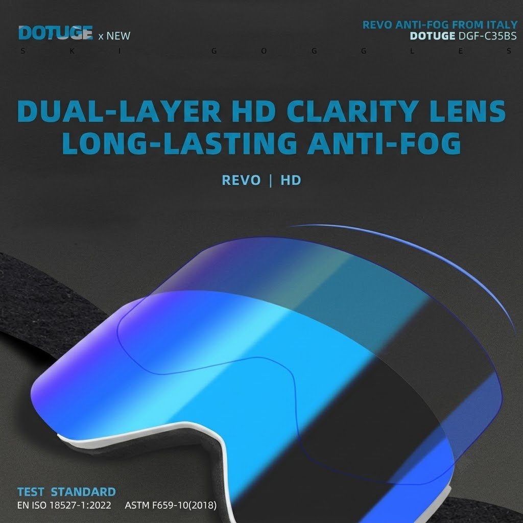 Magnetic Flip-Up Ski Goggles with Anti-Fog Cylindrical Lens for Snow Sports, Winter Hiking, and Mountain Climbing – Unisex Design for Clear Vision and Impact Protection (F)