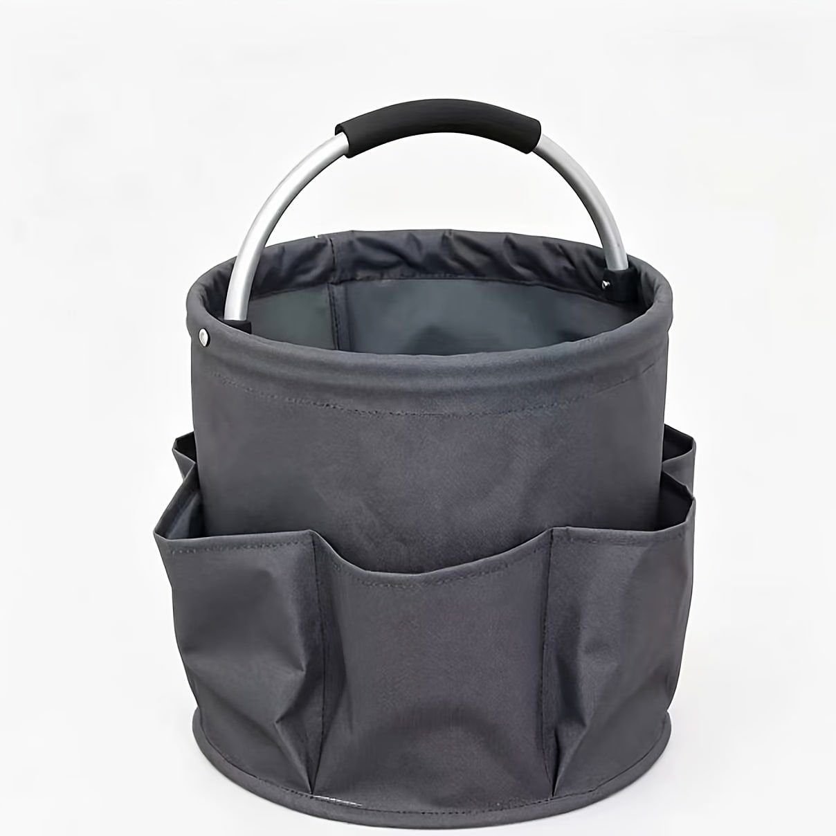 Foldable Carry-All Tote with Handle and Multiple Pockets – Portable Collapsible Laundry Basket for Outdoor Travel, Camping, Picnic, Beach, and Home Organization (DarkGreen)