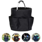 Foldable Carry-All Tote with Handle and Multiple Pockets – Portable Collapsible Laundry Basket for Outdoor Travel, Camping, Picnic, Beach, and Home Organization (Grey)
