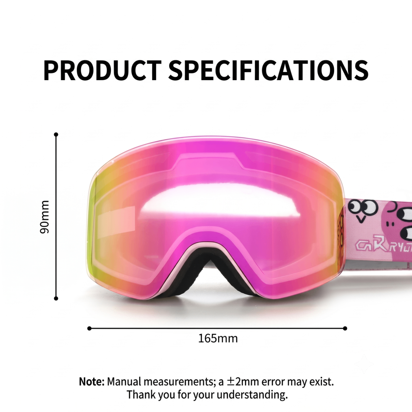 Kids Snow Goggles with Large Cylindrical Lens, Anti-Fog & UV Protection, Compatible with Prescription Glasses, for Outdoor Skiing and Mountaineering Adventures (Orange)