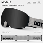 Magnetic Ski Goggles with HD Anti-Fog Spherical Lens, UV400 Protection for Snow Sports, Compatible with Eyewear, Ideal for Skiing and Mountain Climbing (F)