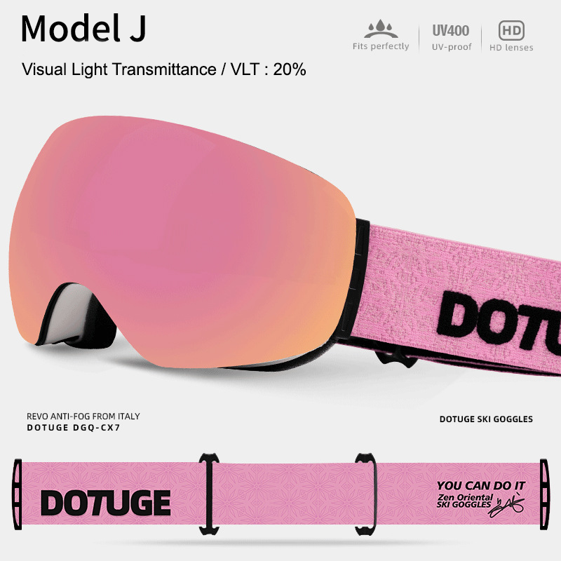 Magnetic Ski Goggles with HD Anti-Fog Spherical Lens, UV400 Protection for Snow Sports, Compatible with Eyewear, Ideal for Skiing and Mountain Climbing (K)