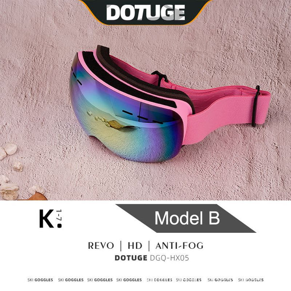 Double-Layer Kids Snow Goggles with Spherical Anti-Fog UV400 Lenses