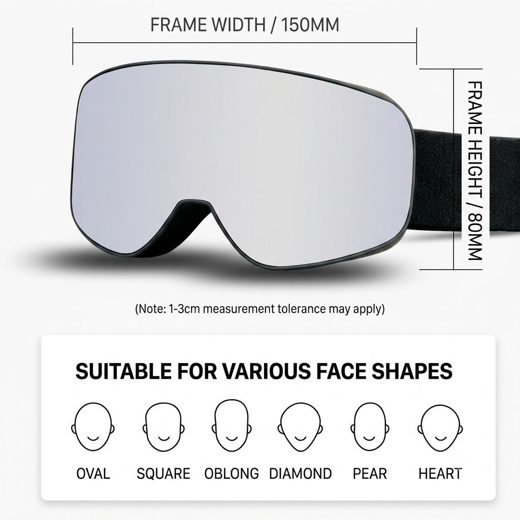 Kids Snow Goggles with Large Spherical Lens, Double-Layer Anti-Fog HD Lens, UV400 Protection, Adjustable Elastic Strap, Ideal for Skiing, Snowboarding & Winter Outdoor Sports (B)
