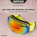 Kids Snow Goggles with Large Spherical Lens, Double-Layer Anti-Fog HD Lens, UV400 Protection, Adjustable Elastic Strap, Ideal for Skiing, Snowboarding & Winter Outdoor Sports (C)