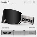DOTUGE DGZ-Z19XS Series Ski Goggles with Magnetic Quick-Change Lens, Double-Layer Anti-Fog UV400 HD Coated Lenses, Compatible with Prescription Glasses, for Snow Sports, Climbing, and Mountain Adventures (C)
