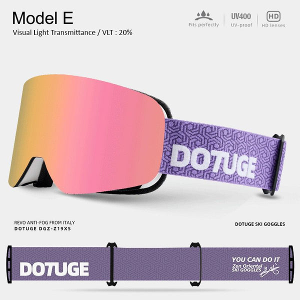 UV400 Magnetic Ski Goggles with Prescription Compatible Anti-Fog Lenses