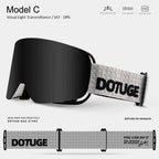 DOTUGE DGZ-Z19XS Series Ski Goggles with Magnetic Quick-Change Lens, Double-Layer Anti-Fog UV400 HD Coated Lenses, Compatible with Prescription Glasses, for Snow Sports, Climbing, and Mountain Adventures (F)
