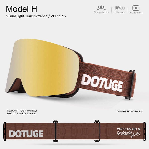 Prescription Compatible Magnetic Ski Goggles with Anti-Fog UV400 Lenses