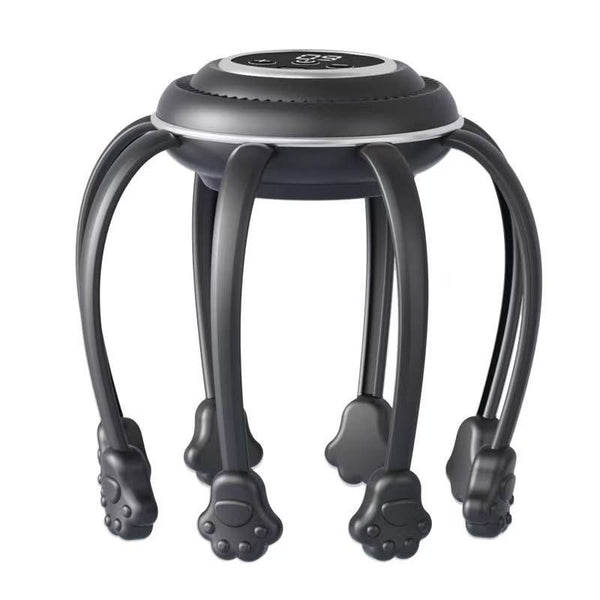 Wireless Octopus Head Massager with USB Charging (Black)