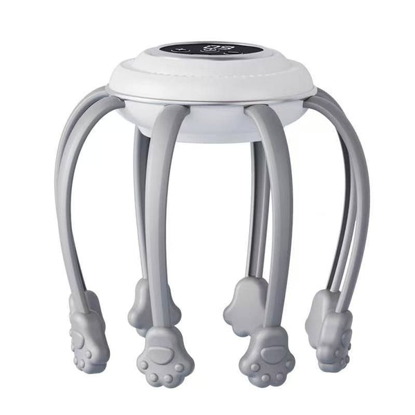 Wireless Octopus Head Massager with USB Charging (White)